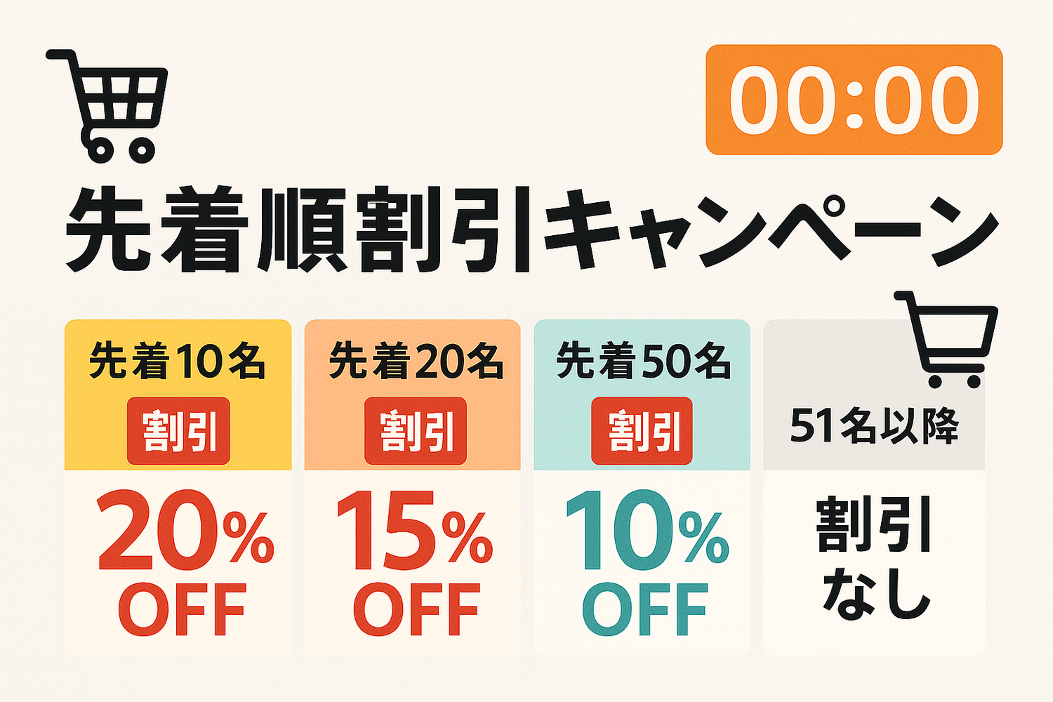 Shopifyで先着順に割引設定する方法|売上アップにつながる早い者勝ちセール戦略