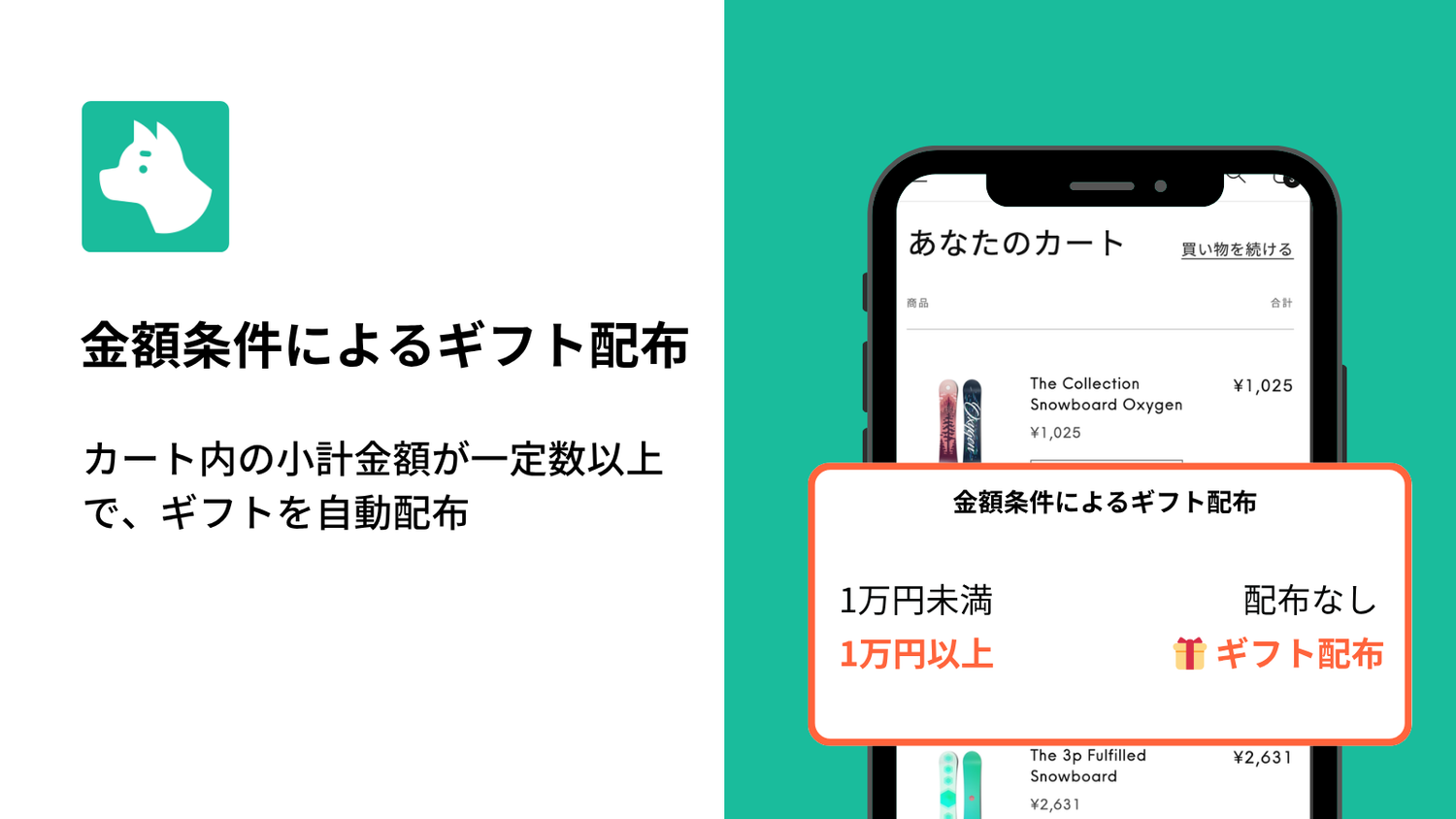 Shopifyでサンプル商品を配布する方法|RuffRuff 購入特典で金額を条件にギフト配布