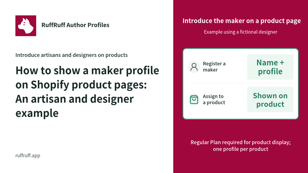 How to show a maker profile on Shopify product pages: An artisan and designer example