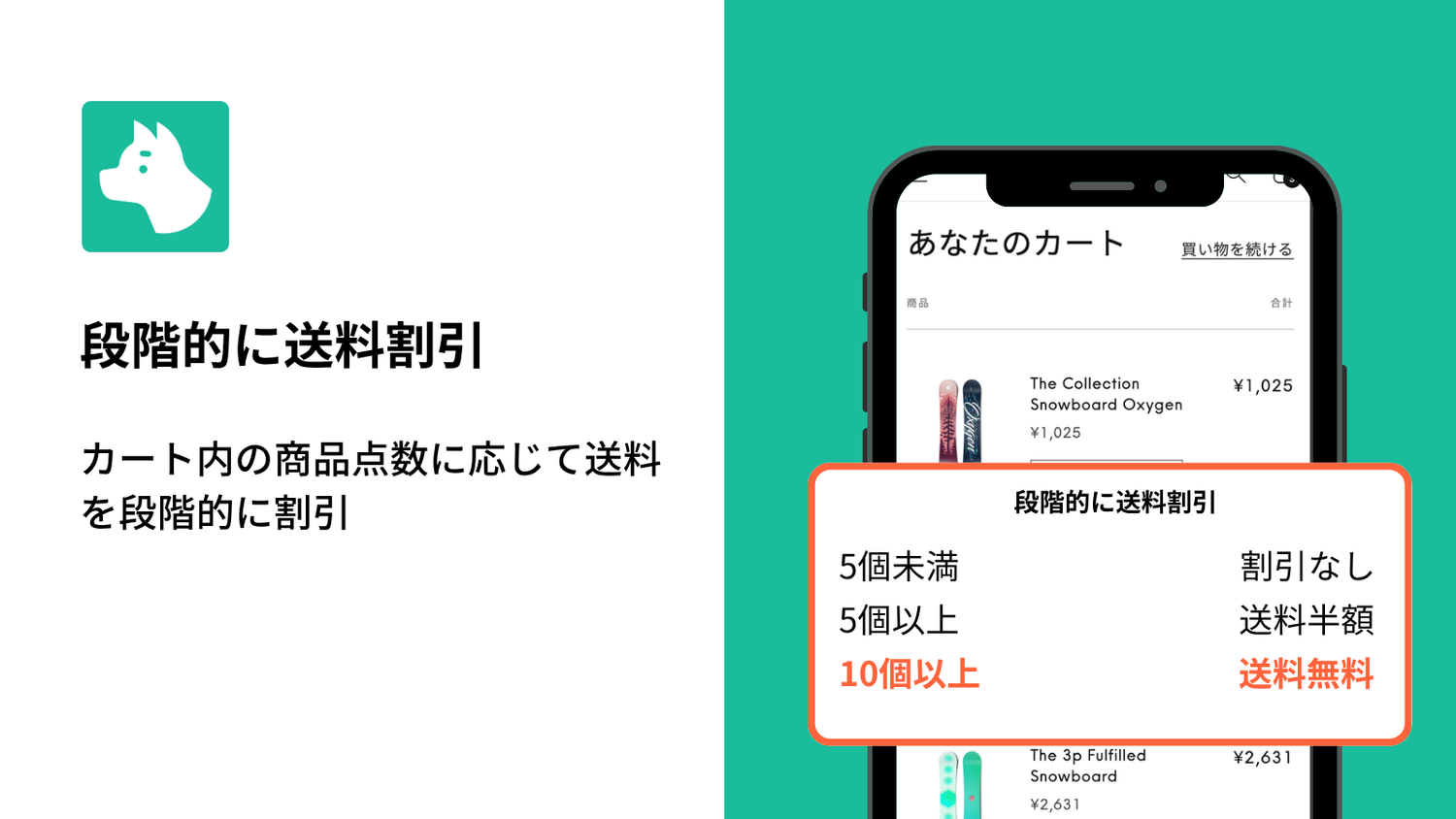 Shopifyでカート数量に応じて段階的に送料割引を実施する方法｜個数に応じて送料無料や送料半額