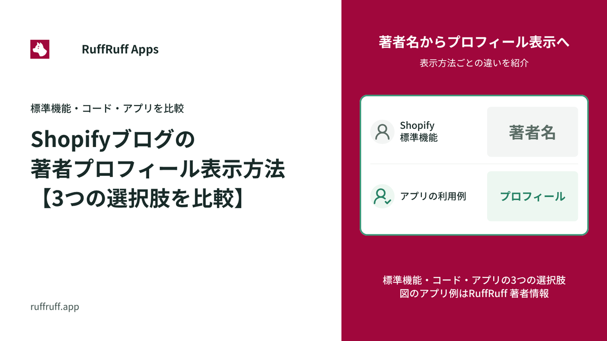 Shopifyブログの著者プロフィール表示方法【3つの選択肢を比較】