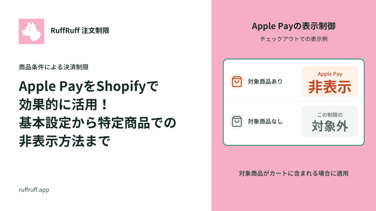 Apple PayをShopifyで効果的に活用！基本設定から特定商品での非表示方法まで