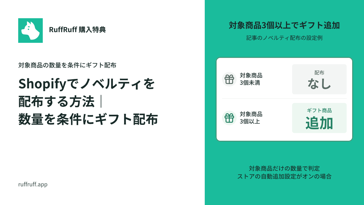 Shopifyでノベルティを配布する方法｜数量を条件にギフト配布