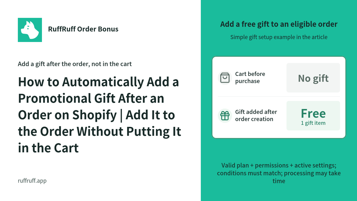 How to Automatically Add a Promotional Gift After an Order on Shopify | Add It to the Order Without Putting It in the Cart